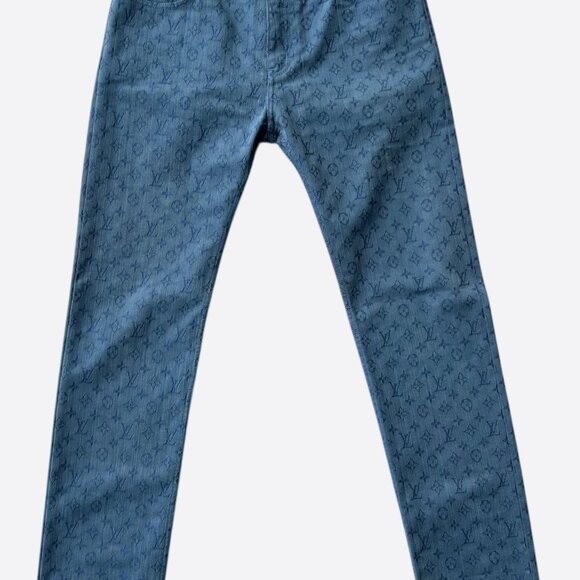 Louis Vuitton Blue Monogram Slim Jeans - Picture 1 of 6